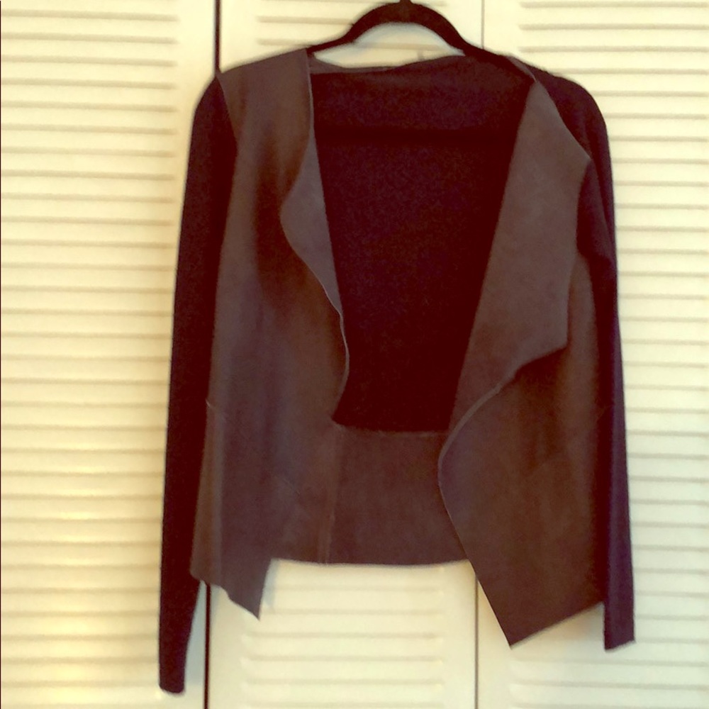 Navy open asymmetrical sweater